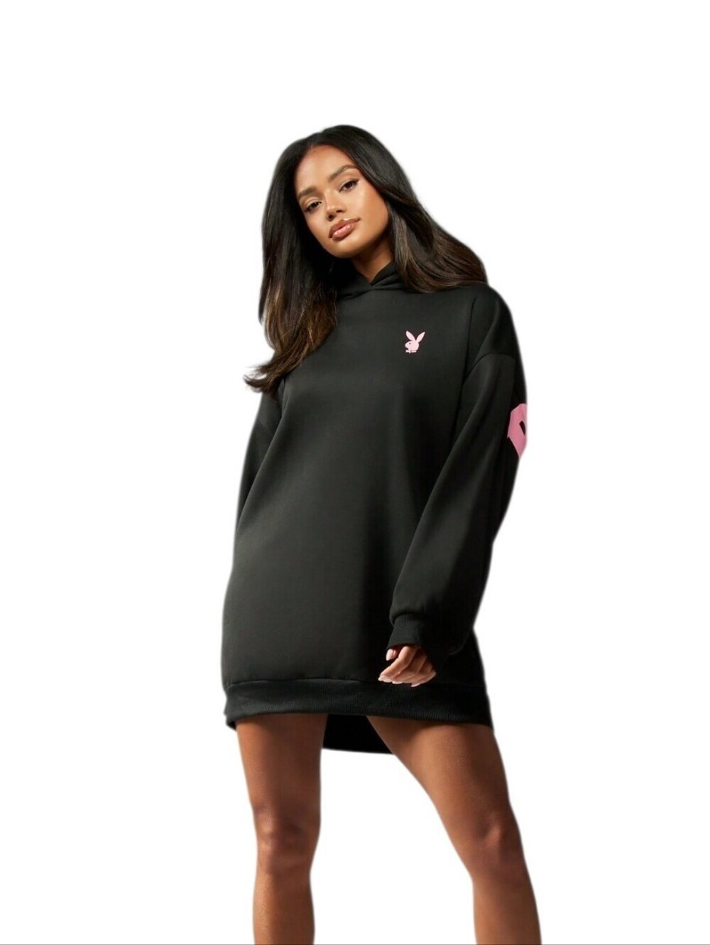MISSGUIDED X PLAYBOY OVERSIZED HOODIE DRESS
